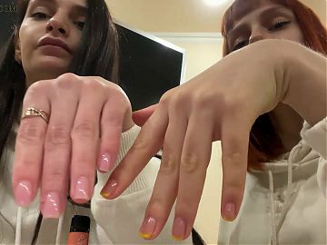 Double POV Spitting And Foot Domination In Socks With Two Smoking Mistresses Kira And Sofi